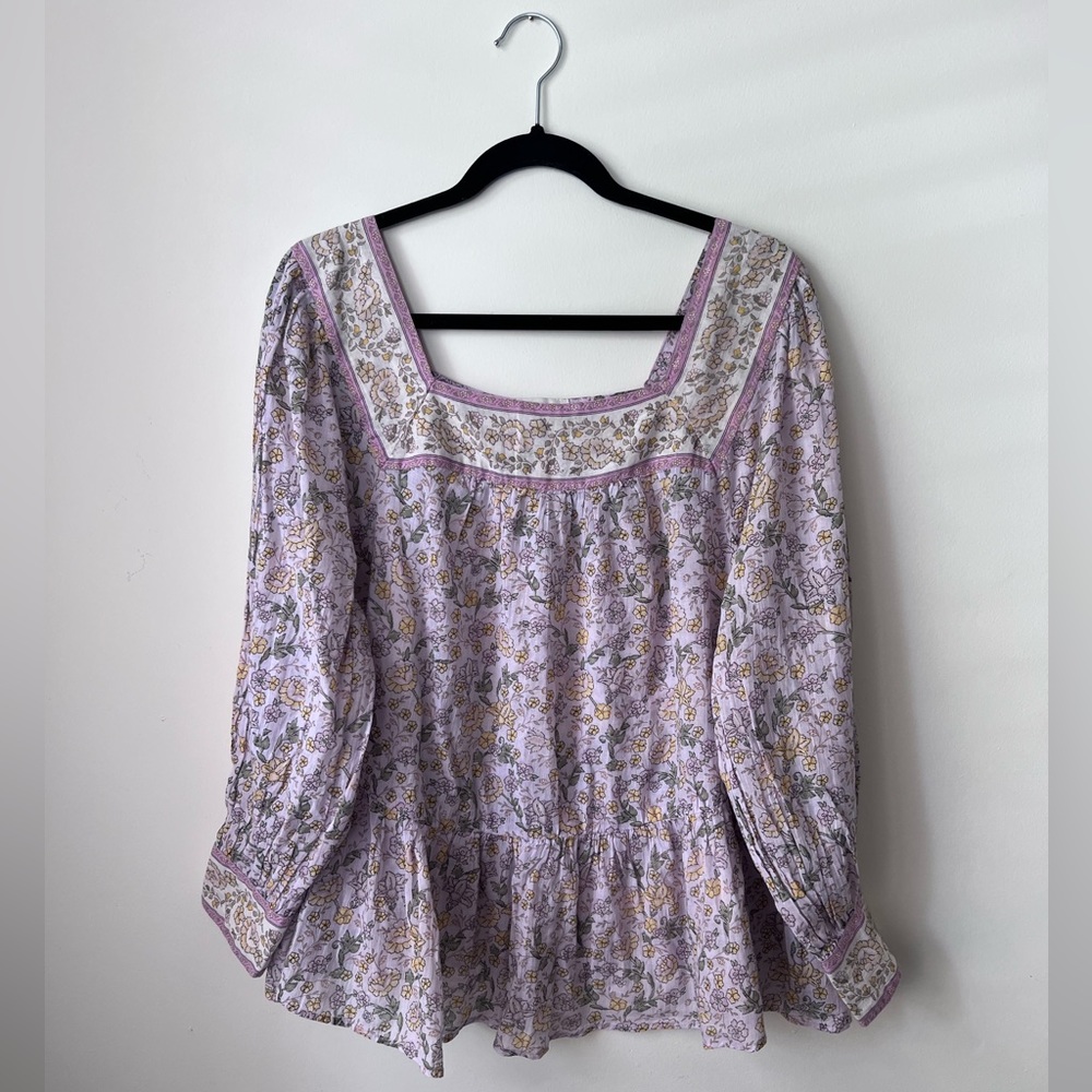 American Eagle | Cotton Floral Peplum Blouse